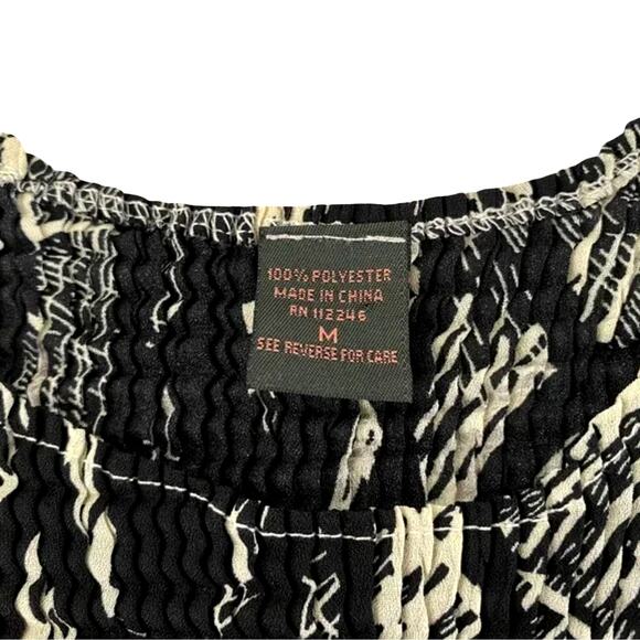 Black and Beige Vintage Tank Top with abstract print - Picture 4 of 4